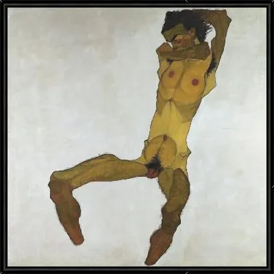 Картина Сидящий мужчина Ню (Автопортрет)