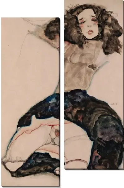 Картина Черноволосая девушка с поднятой юбкой (1911)