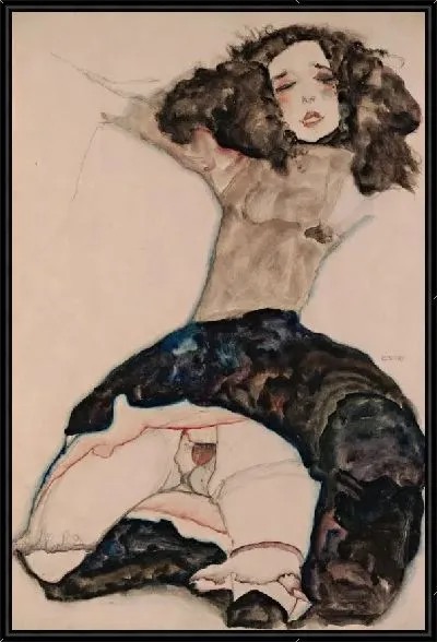 Картина Черноволосая девушка с поднятой юбкой (1911)