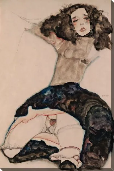 Картина Черноволосая девушка с поднятой юбкой (1911)