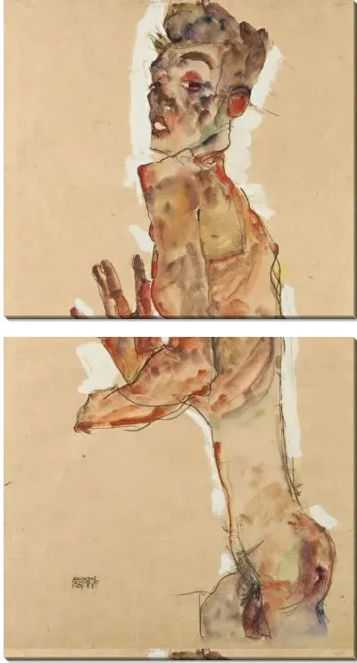 Картина Автопортрет с растопыренными пальцами (1911)