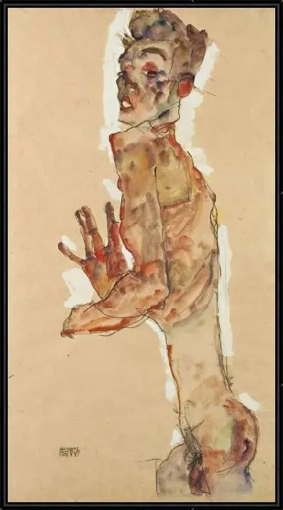 Картина Автопортрет с растопыренными пальцами (1911)