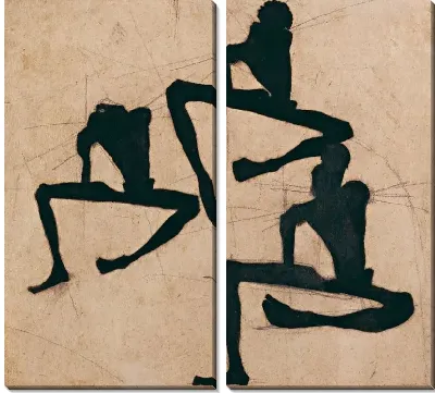 Картина Композиция с тремя обнаженными мужчинами (1910)