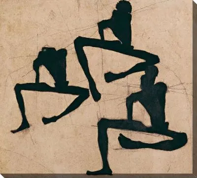 Картина Композиция с тремя обнаженными мужчинами (1910)