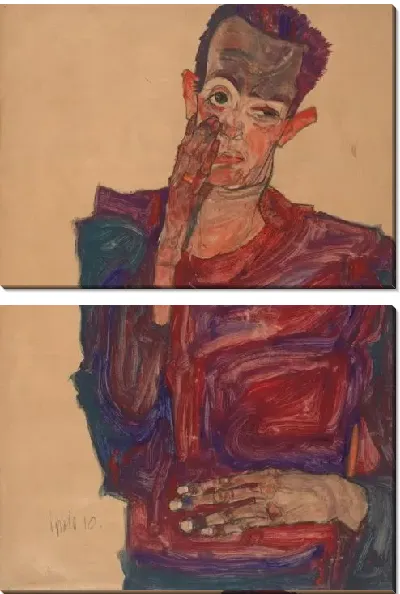 Картина Автопортрет с опущенным веком (1910)