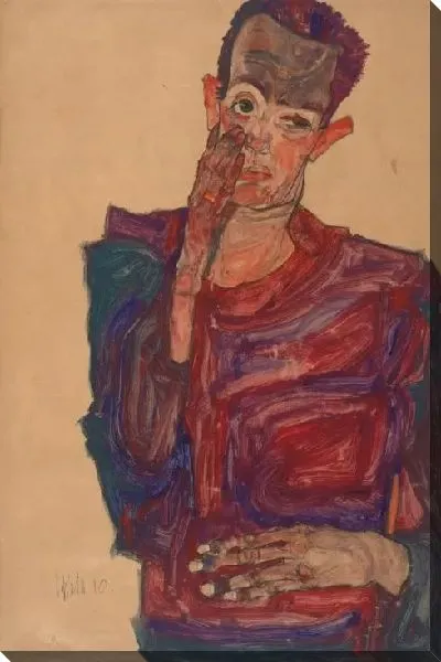 Картина Автопортрет с опущенным веком (1910)