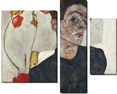 Картина Автопортрет с китайским растением (1912)