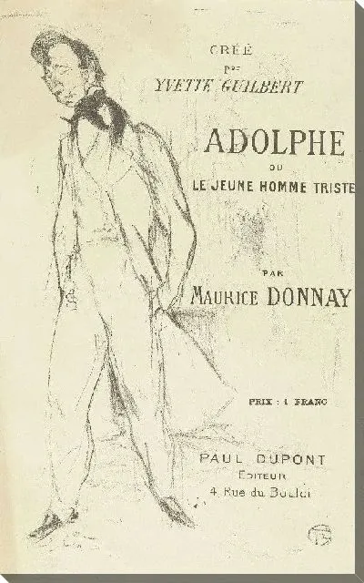 Картина Обложка музыкального журнала, грустный молодой человек Адольф (1894)