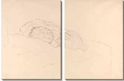 Картина Кудрявая девушка на кровати (1916)