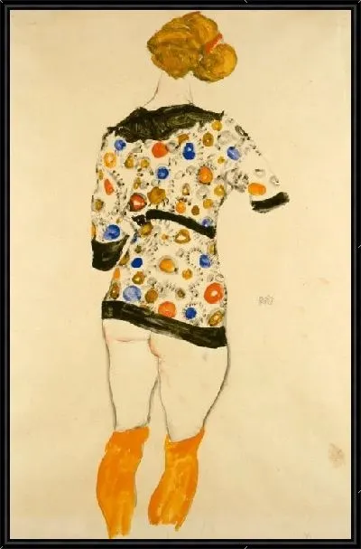 Картина Стоящая девушка в узорной блузке (1912)