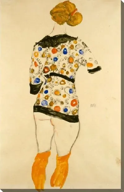 Картина Стоящая девушка в узорной блузке (1912)