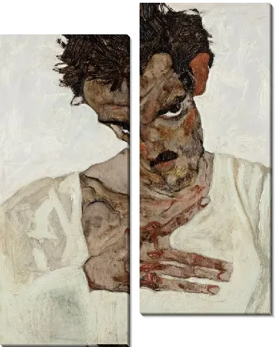 Картина Автопортрет с опущенной головой (1912)