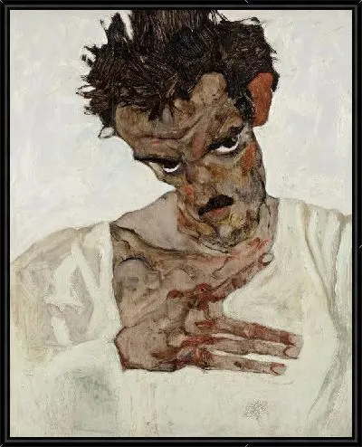 Картина Автопортрет с опущенной головой (1912)