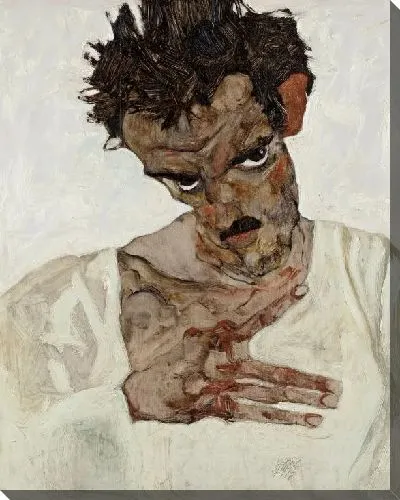 Картина Автопортрет с опущенной головой (1912)