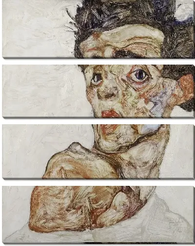 Картина Автопортрет с приподнятым плечом (1912)