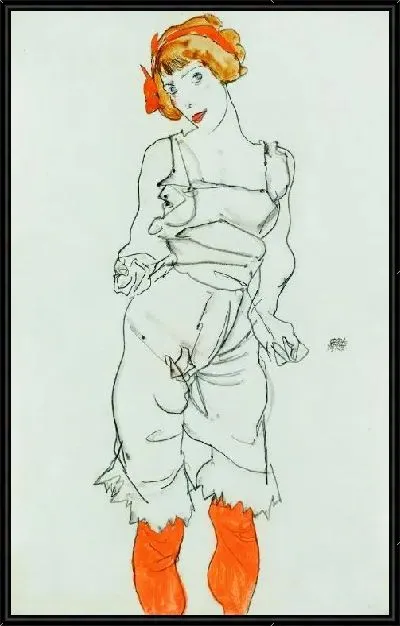 Картина Женщина в белье и чулках (1913)