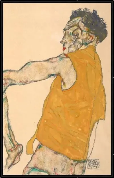 Картина Автопортрет в желтом жилете (1914)