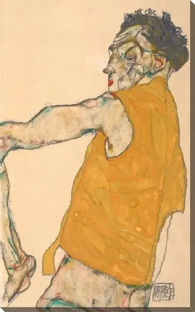 Картина Автопортрет в желтом жилете (1914)