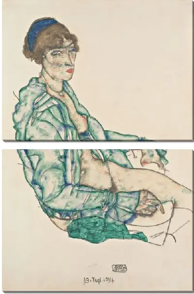 Картина Полуобнаженная с синей заколкой (1914)