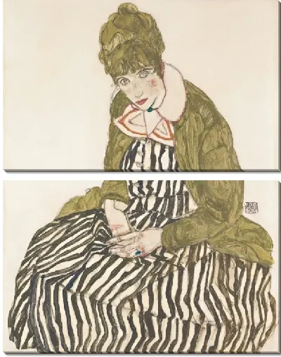 Картина Эдит в полосатом платье (1915)