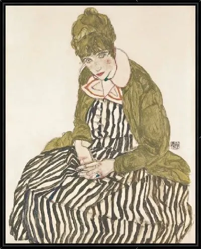 Картина Эдит в полосатом платье (1915)