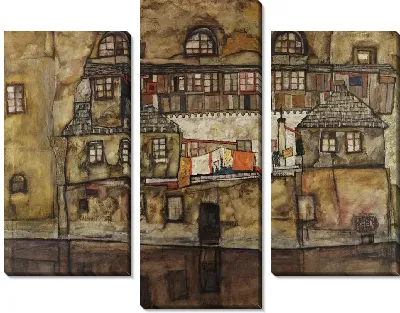 Картина Стена дома над рекой (1915)