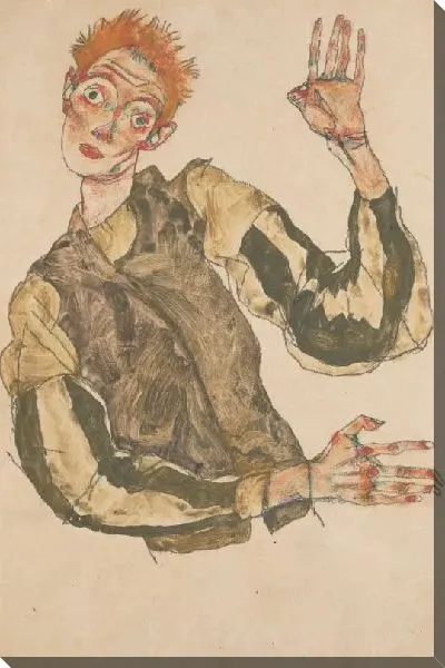 Картина Автопортрет с полосатыми рукавами (1915)