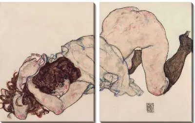 Картина Обнаженная на коленях (1917)