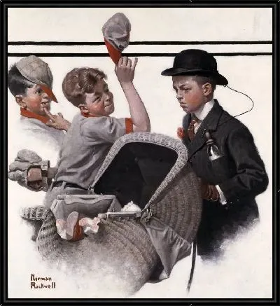 Мальчик с детской коляской (1916)