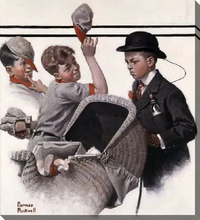 Мальчик с детской коляской (1916)