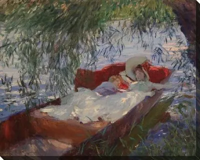 Леди и ребенок спят под ивами (1887)