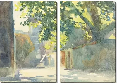 Картина Освещенная солнцем стена под деревом (1913)