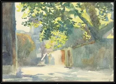 Картина Освещенная солнцем стена под деревом (1913)
