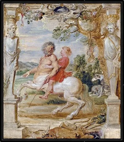 Кентавр Хирон воспитывает Ахилла