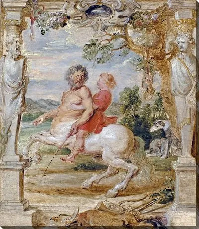 Кентавр Хирон воспитывает Ахилла