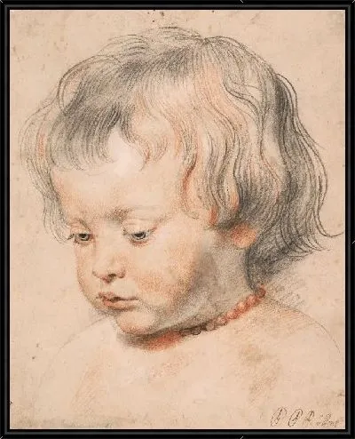 Картина Николаас Рубенс надел коралловое ожерелье (1619)