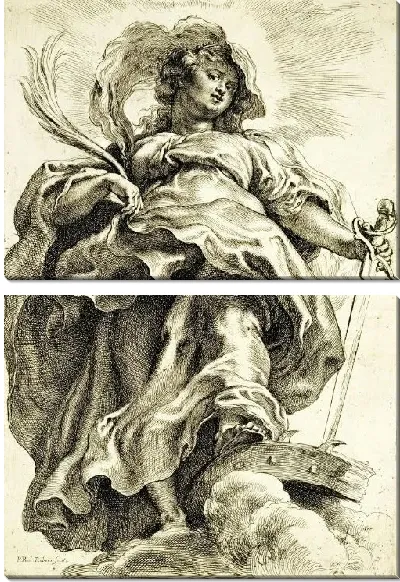 Картина Святая Екатерина (Александрийская) в облаках (1620-1621)