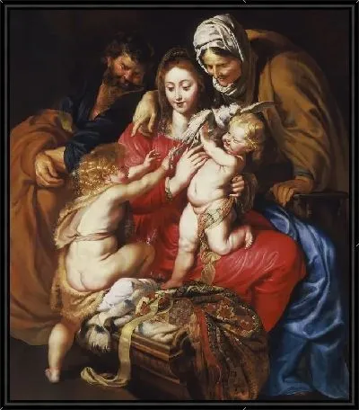 Картина Святое семейство со святой Елизаветой, Джоном и голубем (1609)