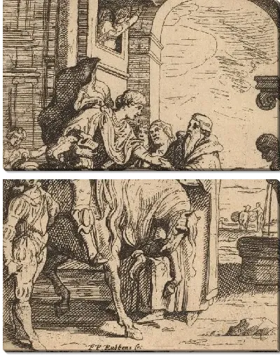 Картина Блудный сын прощается с отцом (1606-1669)