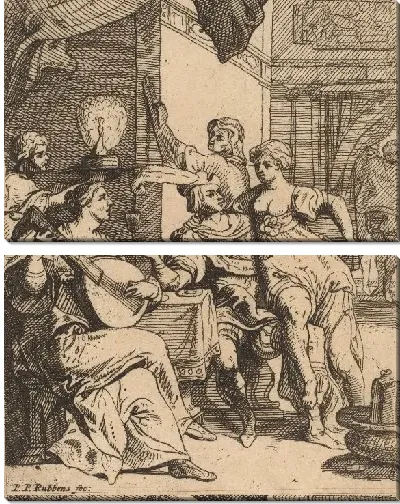 Картина Блудный сын растратил свое имение в таверне (1606-1669)