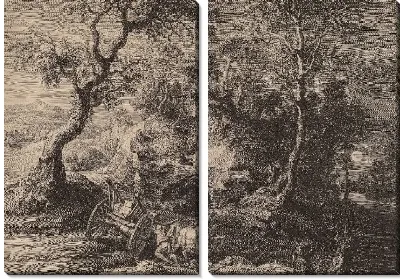 Картина Скалистый пейзаж (1638)