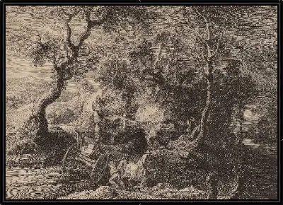 Картина Скалистый пейзаж (1638)