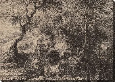 Картина Скалистый пейзаж (1638)