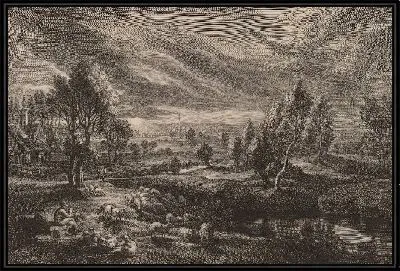 Картина Пейзаж с деревни (1638)