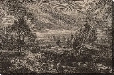 Картина Пейзаж с деревни (1638)