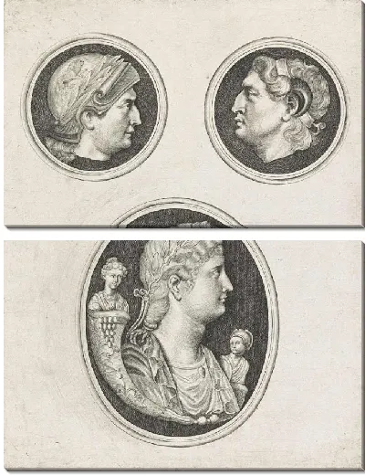 Картина Три классических бюста в профиле (1622)