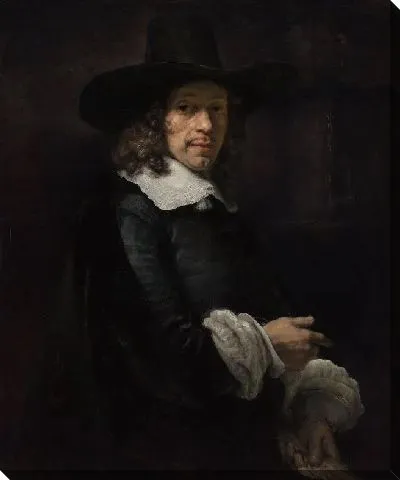 Картина Портрет джентельмена с высокой шляпой и перчатками (1658)