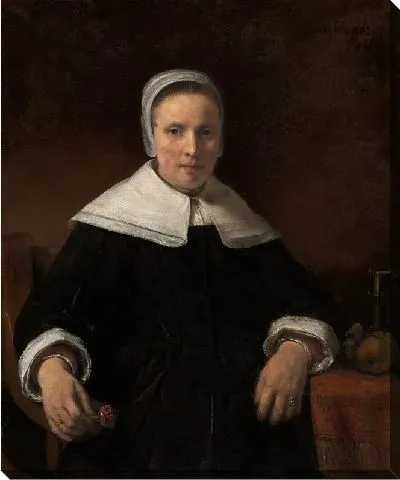 Картина Девушка с розовым цветком (1656)