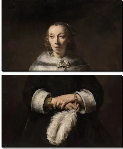 Картина Портрет дамы с веером из страусиных перьев  (1658)