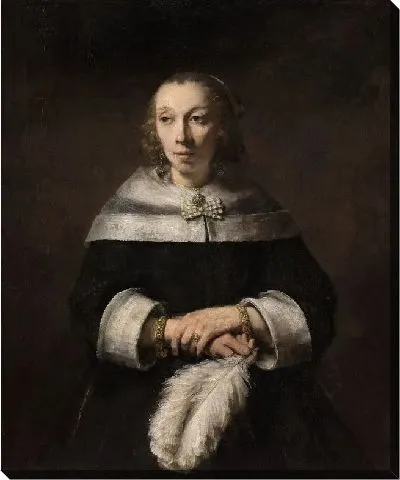 Картина Портрет дамы с веером из страусиных перьев  (1658)